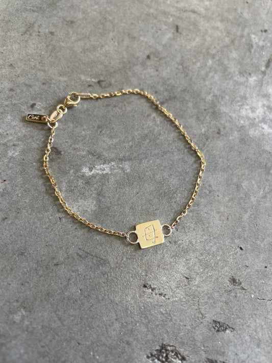 Gold 'Mother' Kanji Bracelet