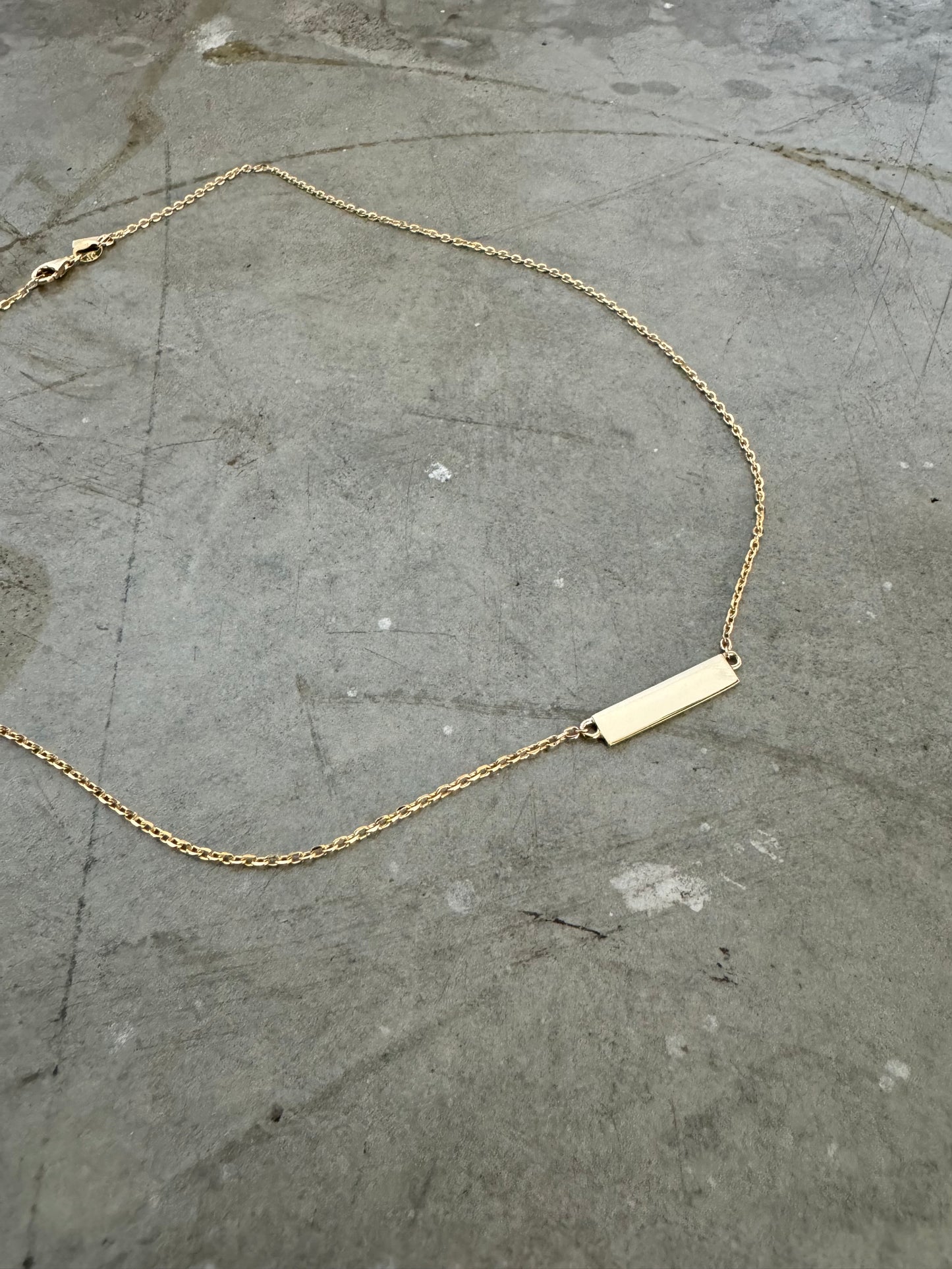 Gold Engraved Plate Necklace
