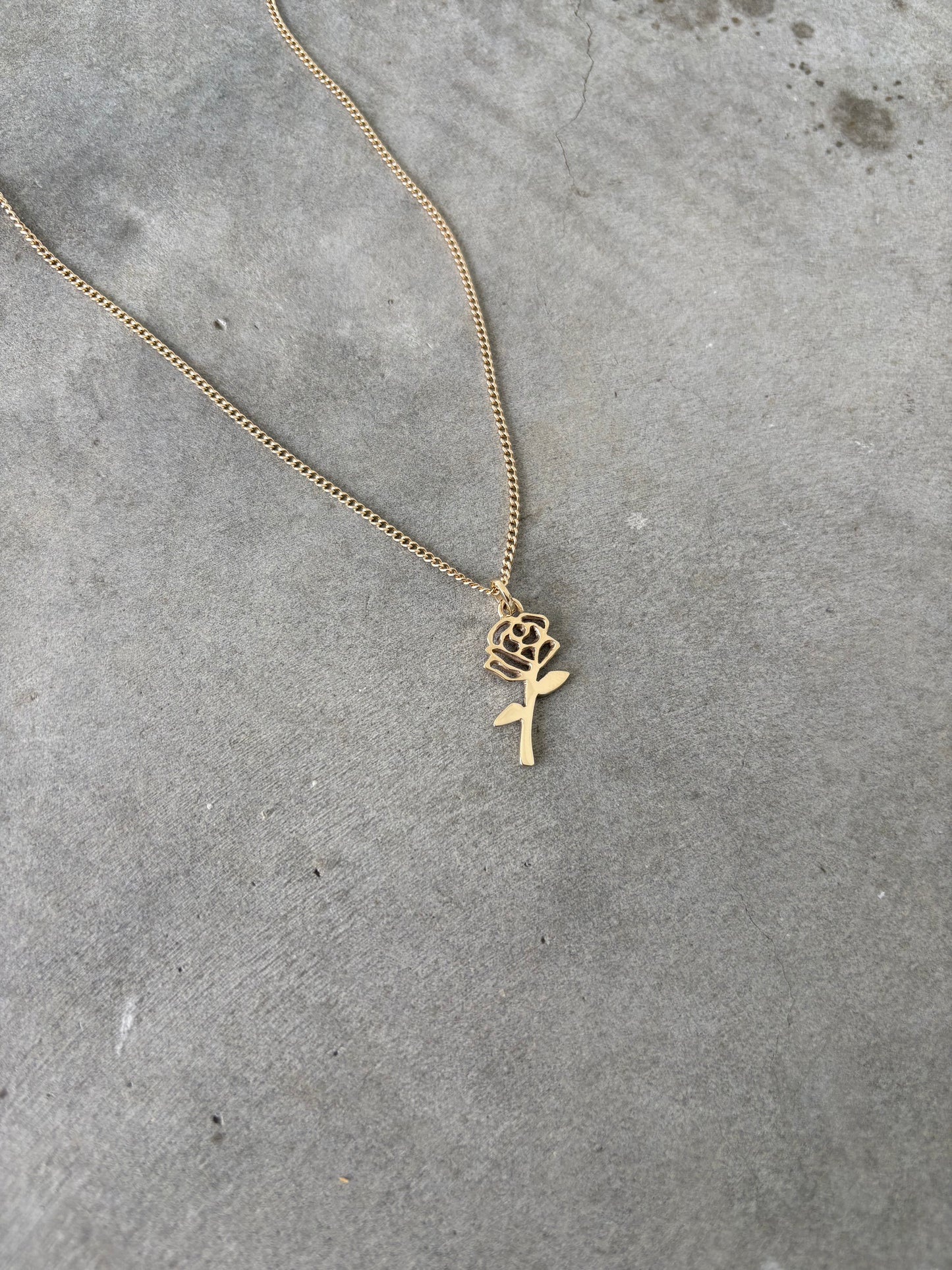 Gold Rose Necklace