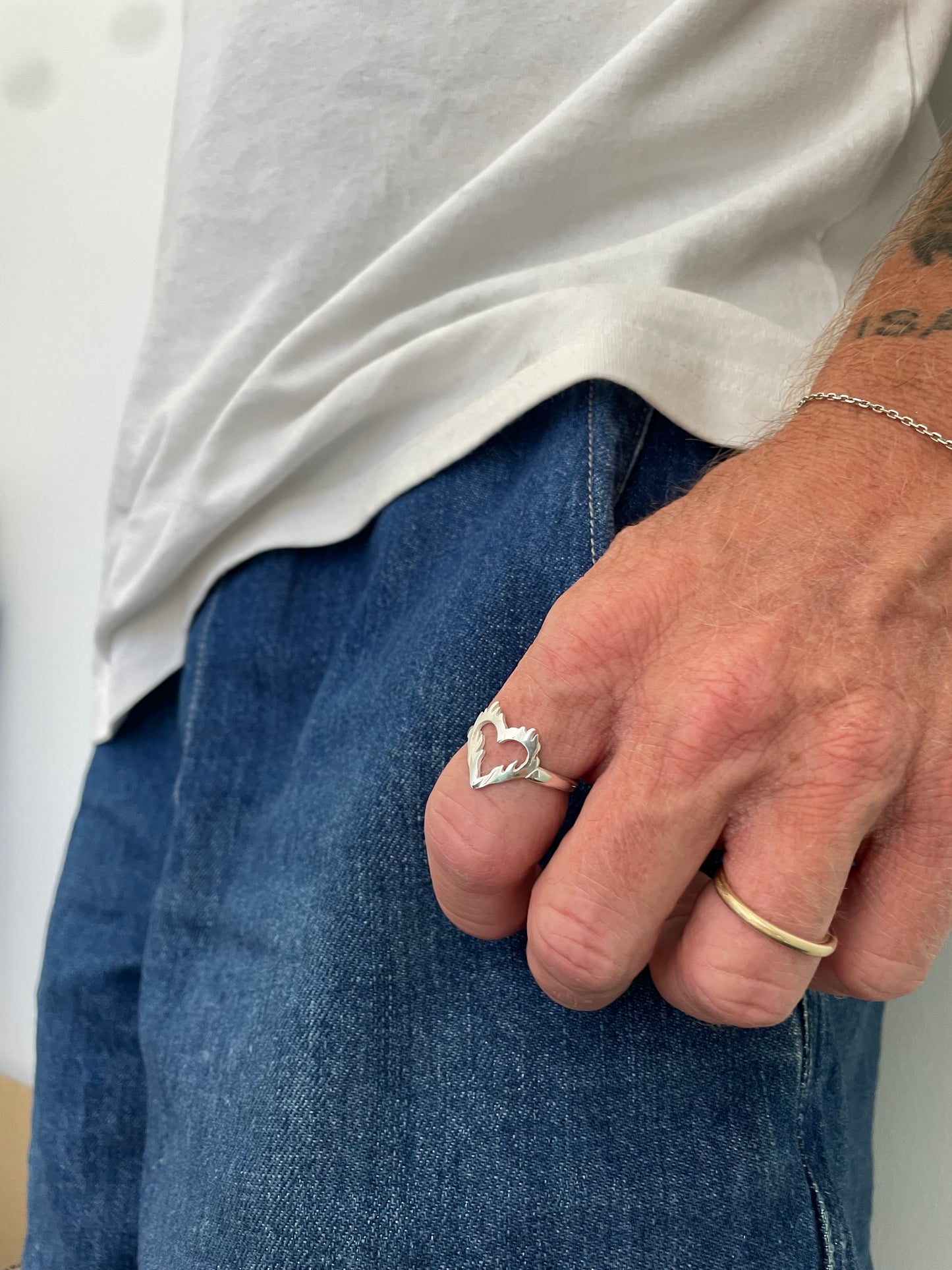 Flaming Heart Ring