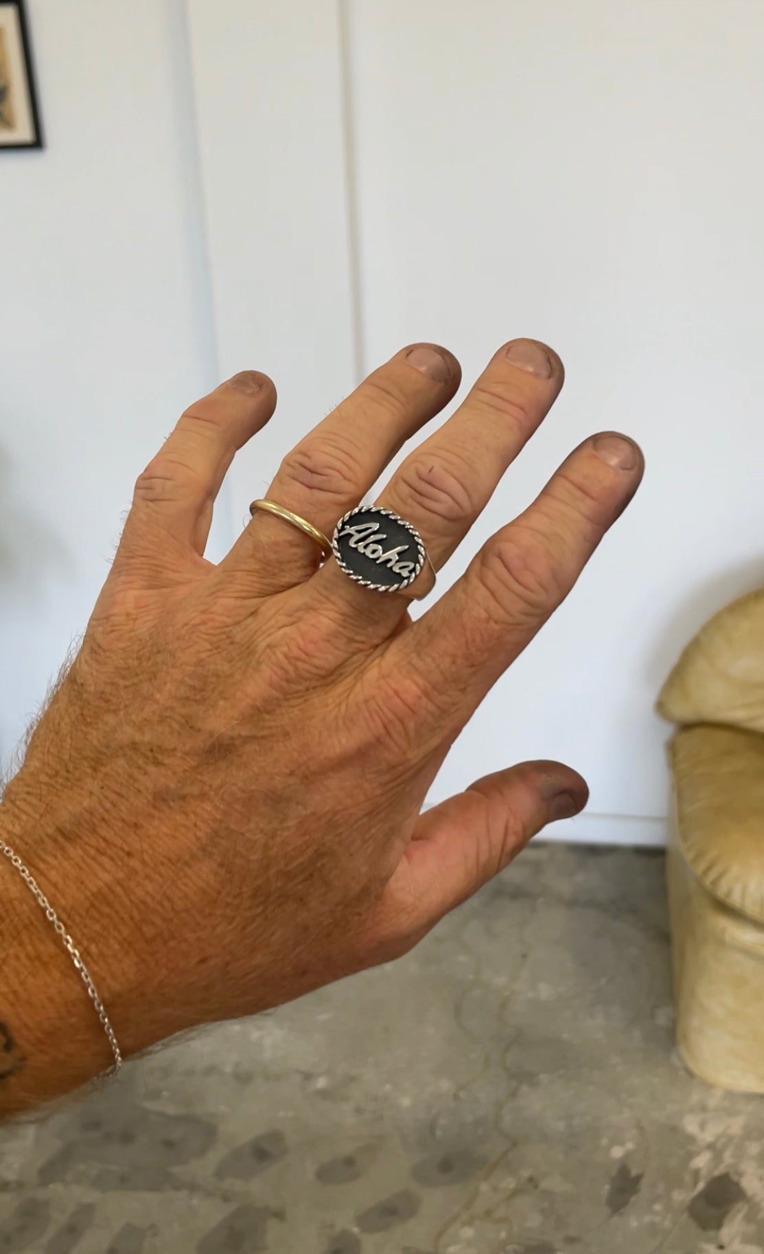 "ALOHA" Signet Ring