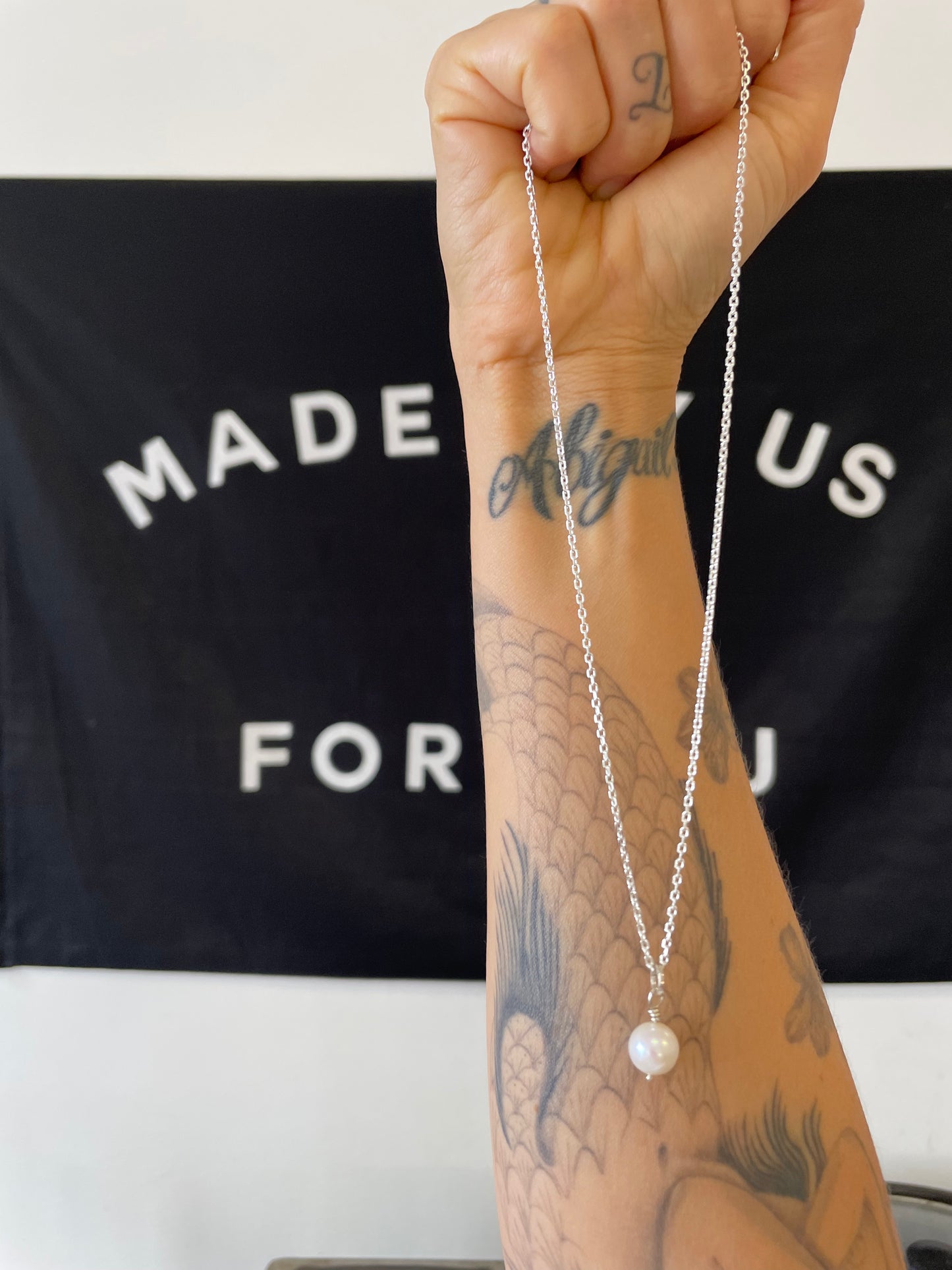Silver and Pearl Necklace