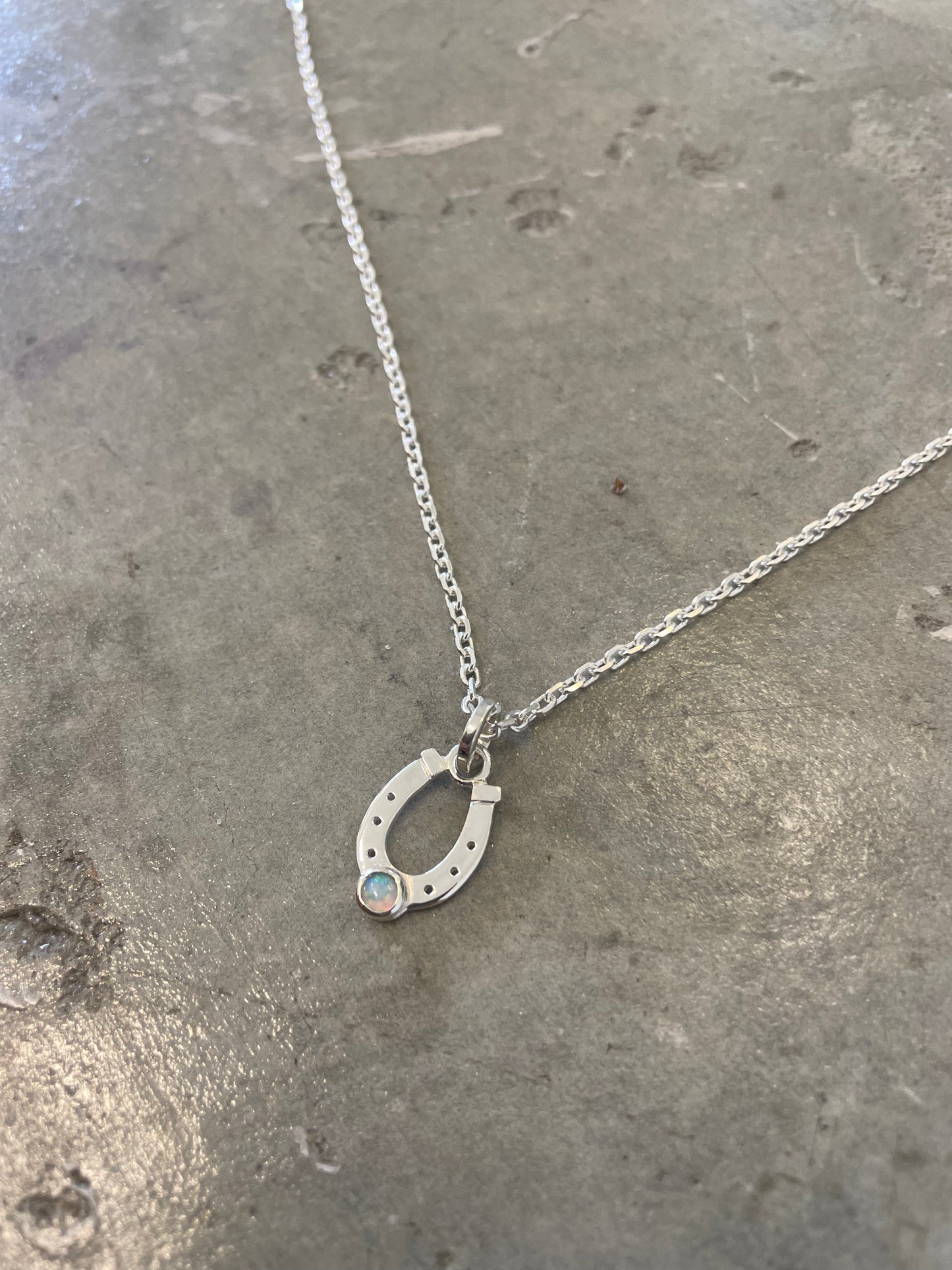 Opal Horseshoe Necklace