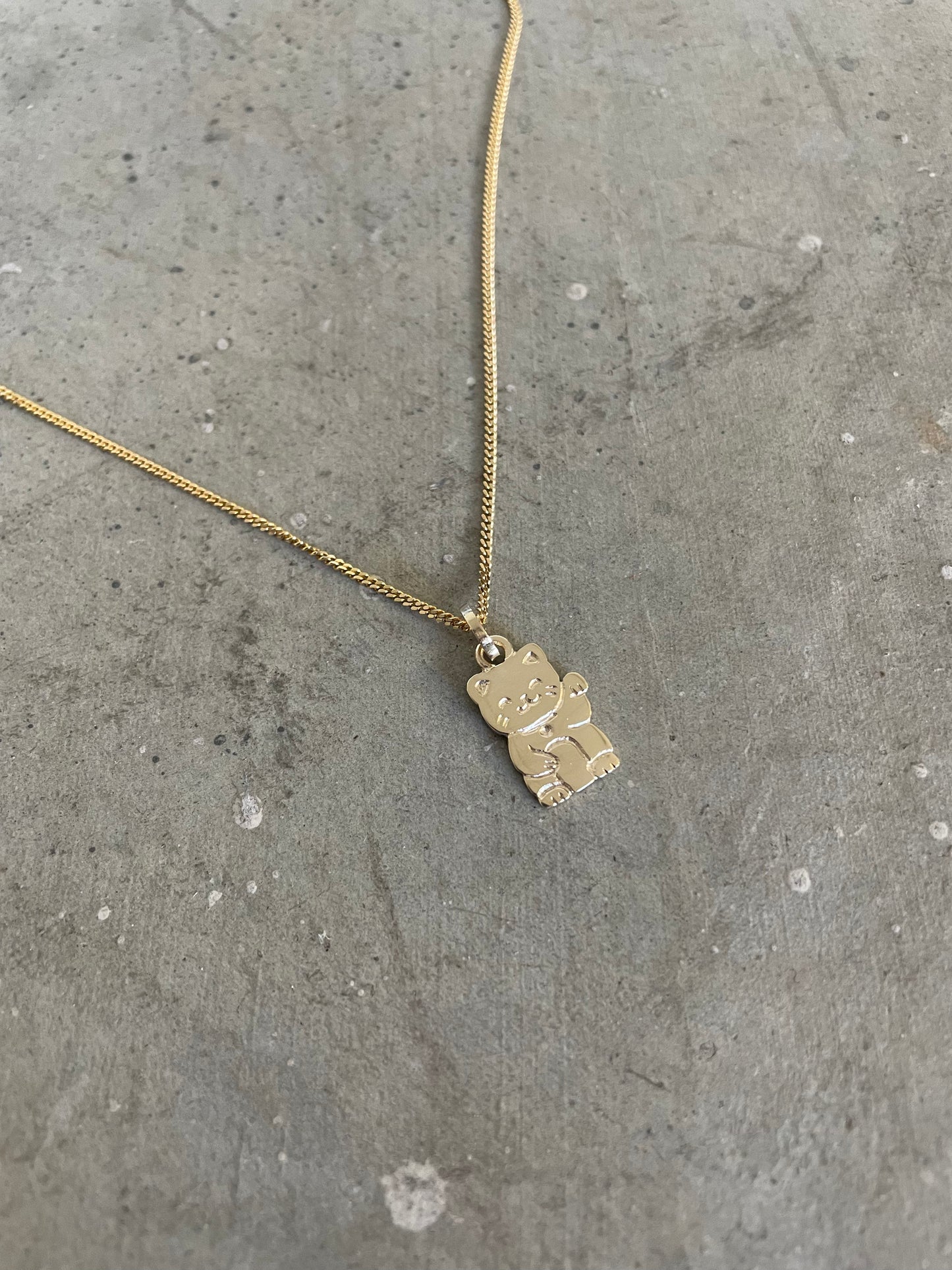 Gold Lucky Cat Necklace