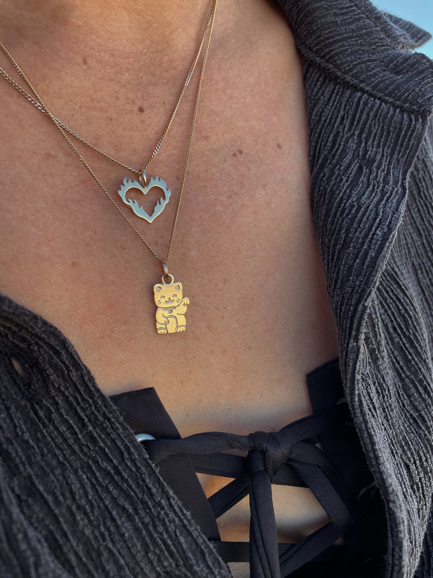 Gold Lucky Cat Necklace
