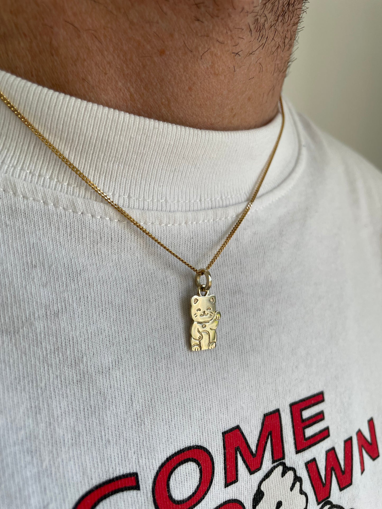 Gold Lucky Cat Necklace