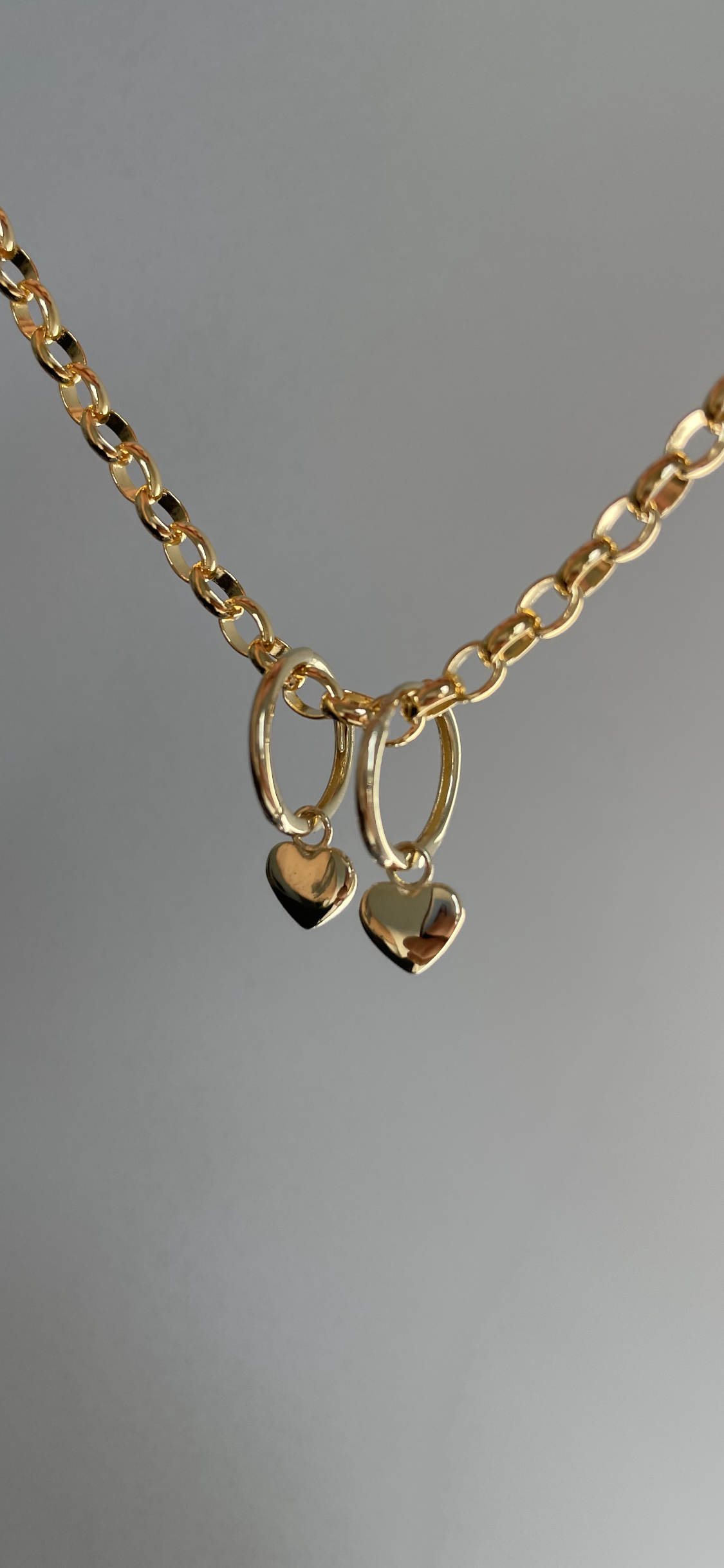 Gold Heart Hugger Hoops
