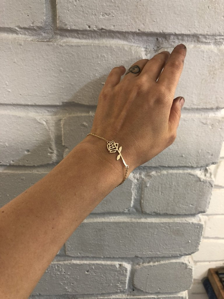 Gold Rose Bracelet