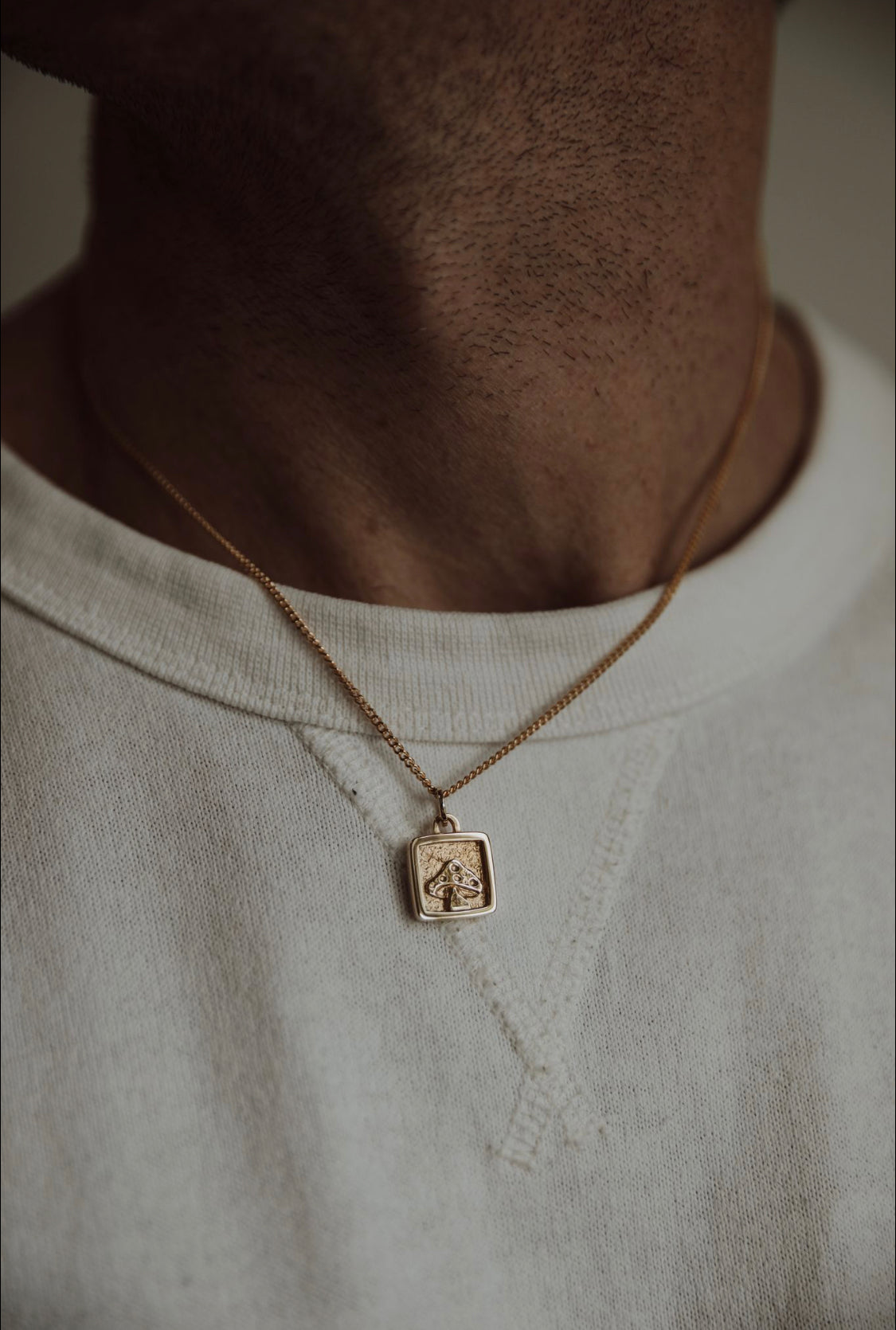 Gold Mushroom Necklace