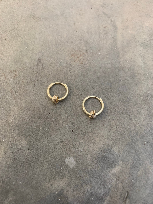 Gold Hugger Spring Hoops