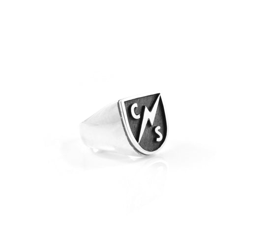 Lightning Bolt Signet with Initials