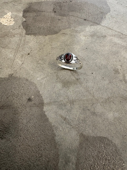 Garnet Flame Ring