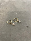 Gold Pearl Hugger Hoops