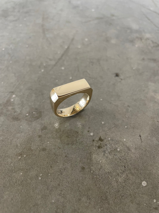 Gold Flat Top Band Ring