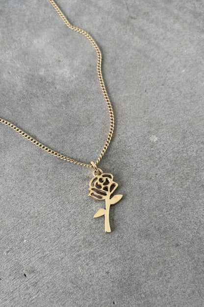 Gold Rose Necklace