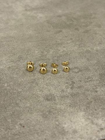 Gold Flat Ball Studs