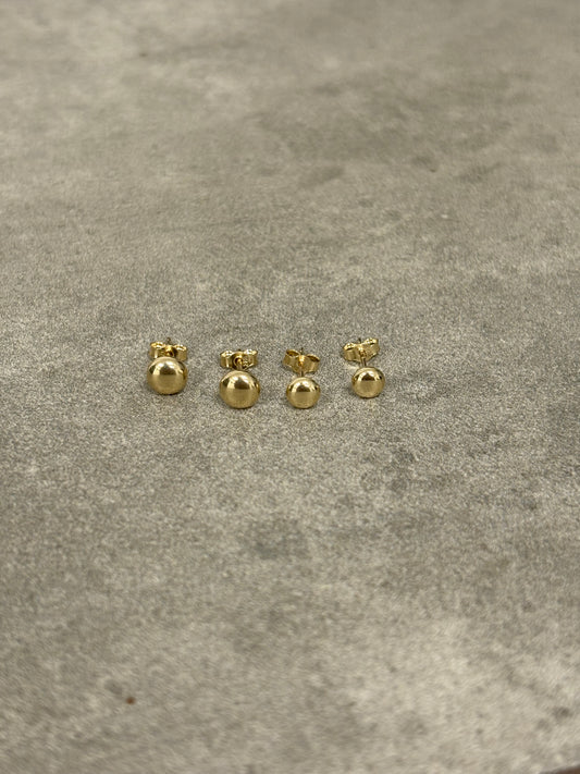 Gold Flat Ball Studs