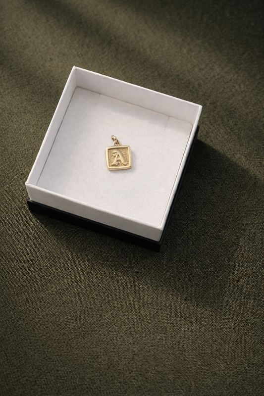 Gold Framed Initial Pendant