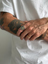 Two Tone Single Initial Signet Ring