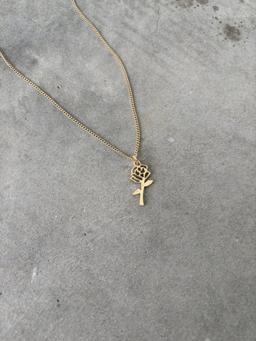 Gold Rose Necklace