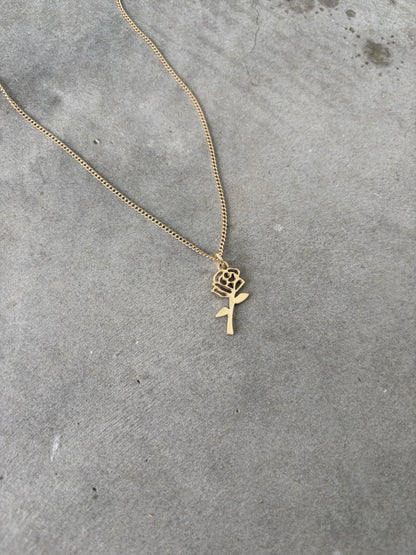 Gold Rose Necklace