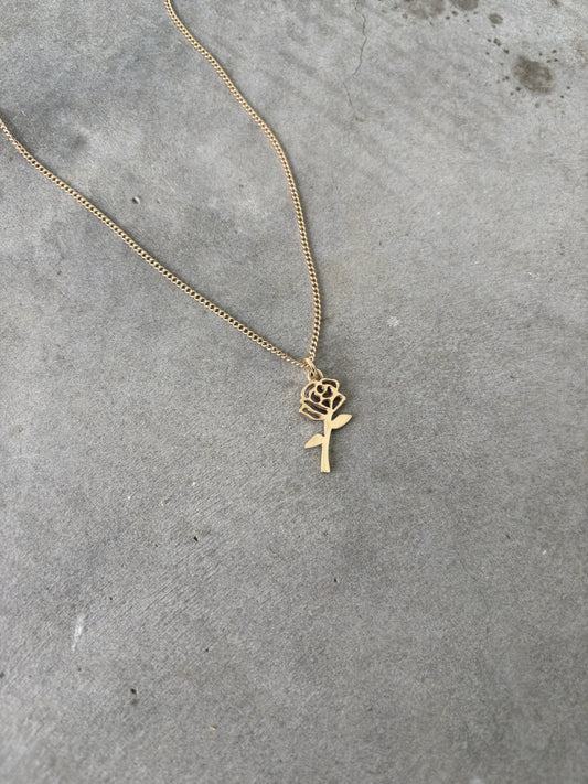 Gold Rose Necklace