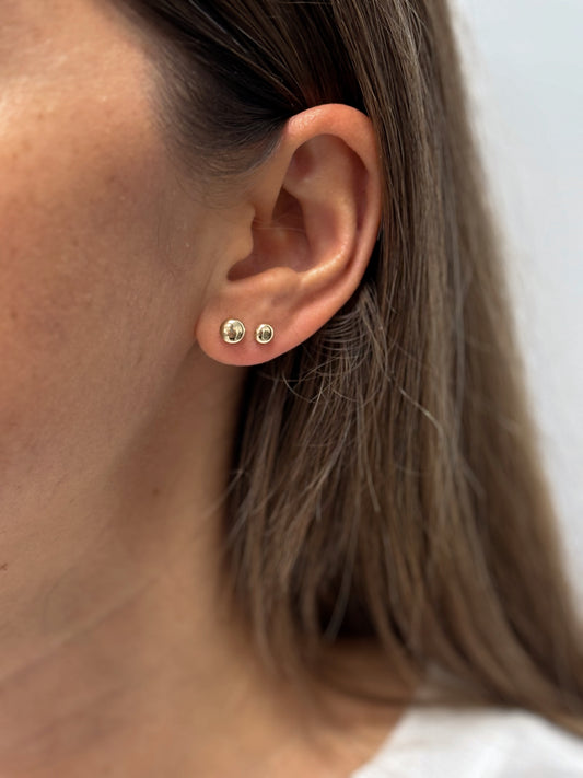 Gold Flat Ball Studs