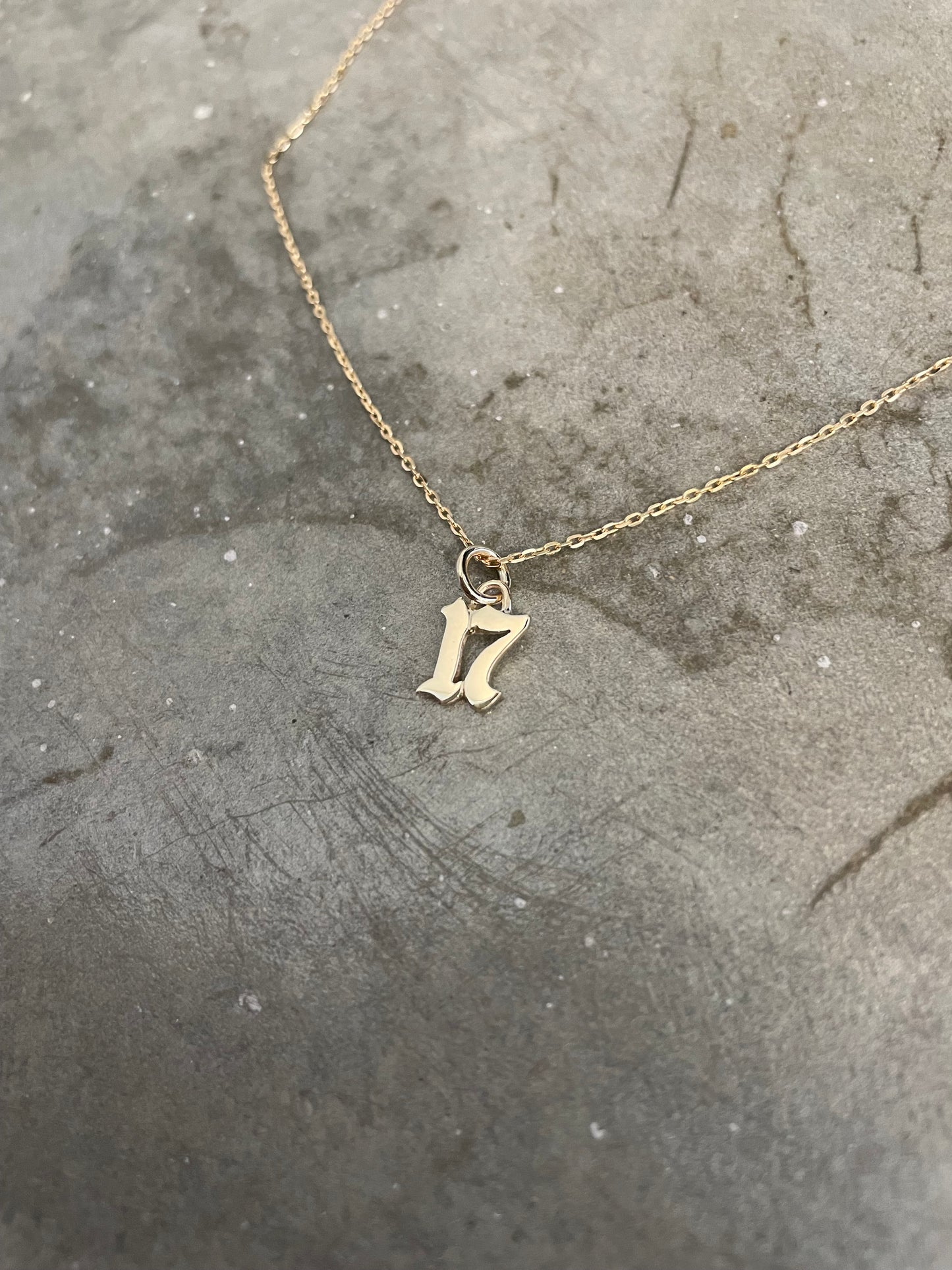 Gold Double Mini Number Necklace
