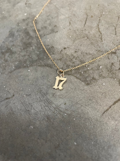 Gold Double Mini Number Necklace