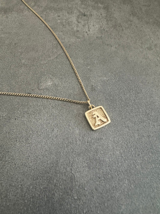 Gold Framed Initial Pendant