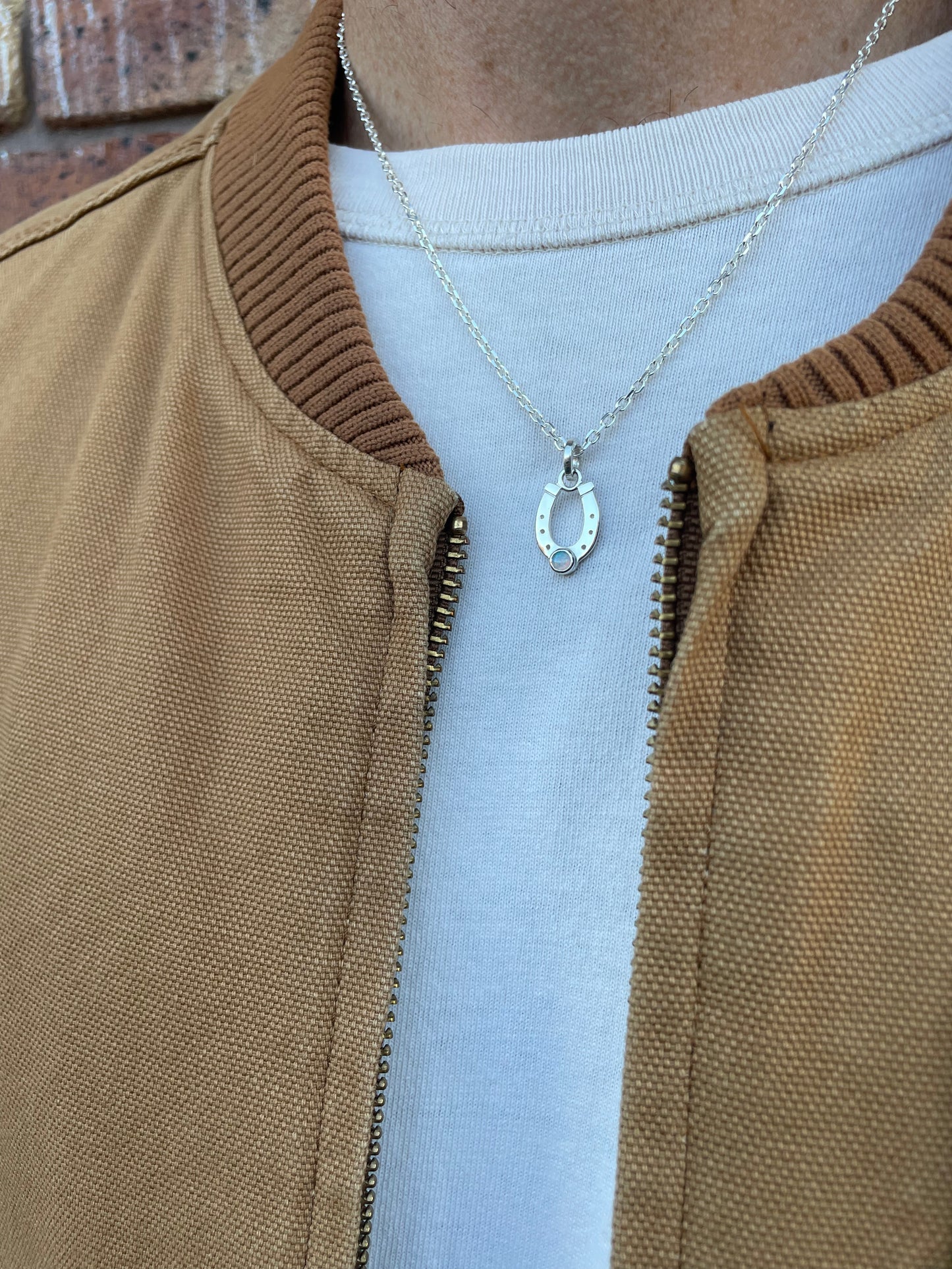 Opal Horseshoe Necklace