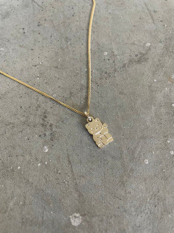 Gold Lucky Cat Necklace