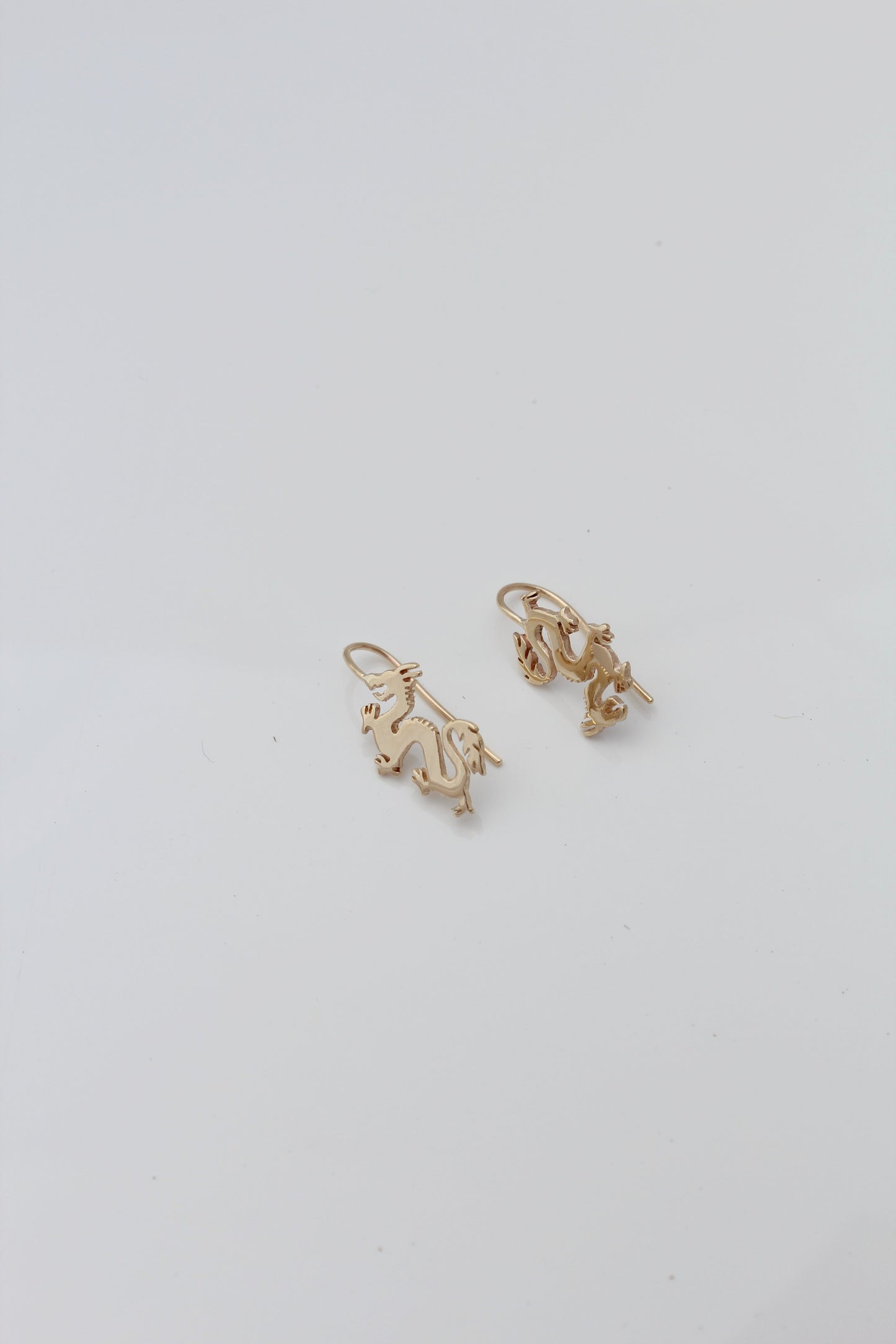 Gold Lucky Dragon Earrings