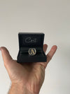 Two Tone Single Initial Signet Ring
