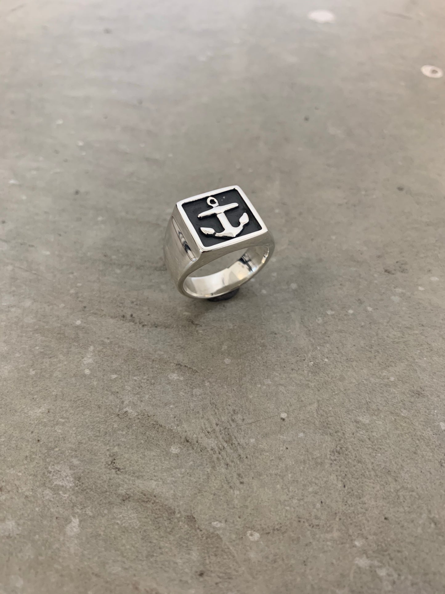 Anchor Square Signet Ring