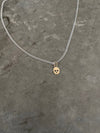 Gold Skull Pendant and Silver Chain