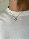 Gold Flaming Heart Necklace