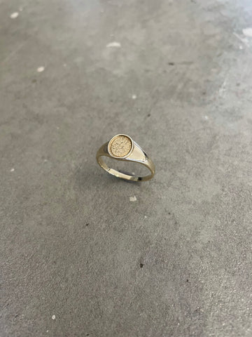 Gold Mini Ellipse Signet