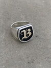 Two Tone Single Initial Signet Ring