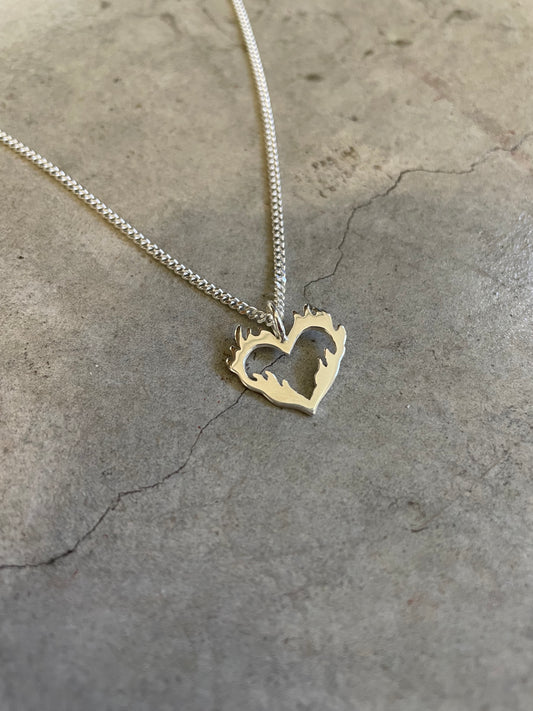 Flaming Heart Necklace