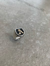Two Tone Single Initial Signet Ring