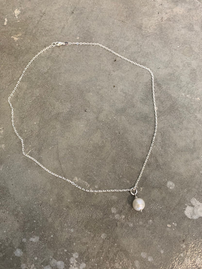 Silver and Pearl Necklace
