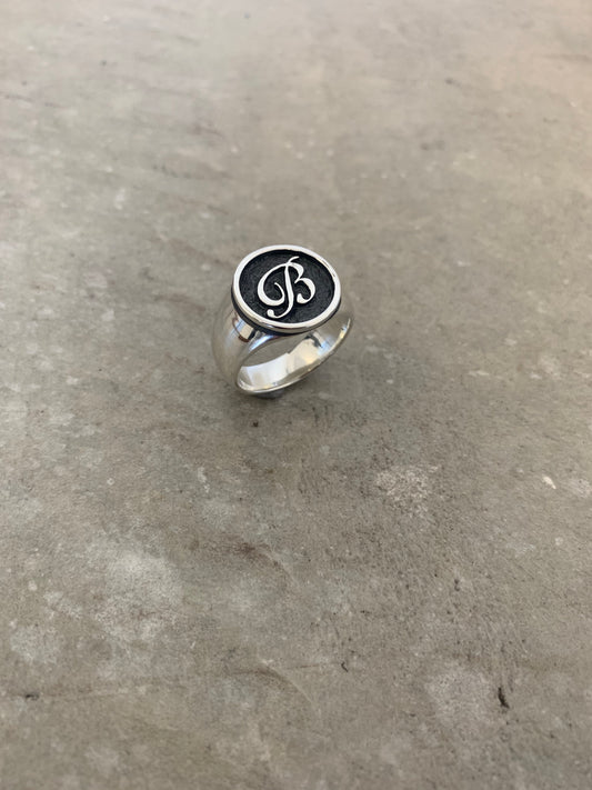 Single Initial Signet Ring