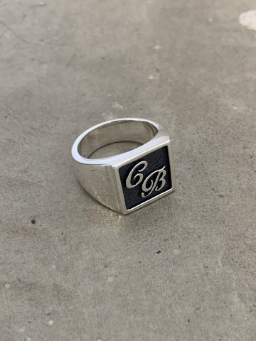 Double Initial Signet Ring