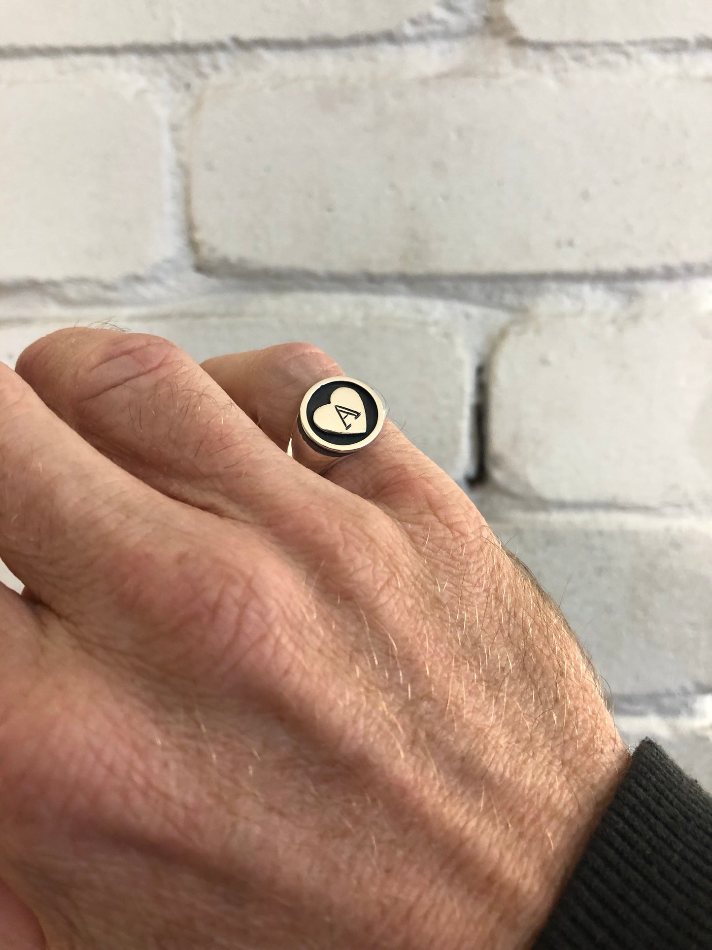 Heart Signet Ring with Initial