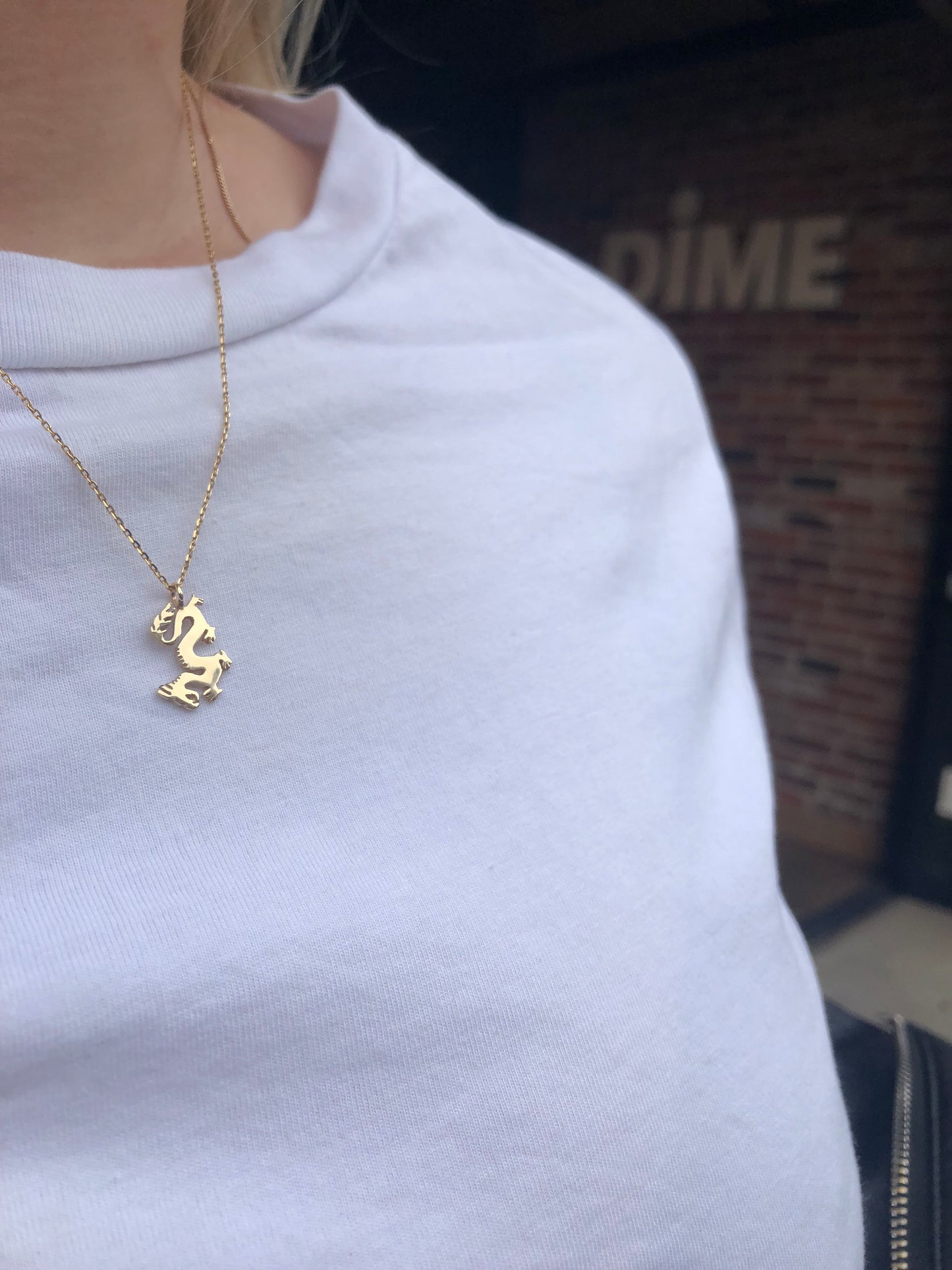 Gold Lucky Dragon Necklace