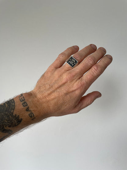 Skull & X-Bones Square Signet Ring