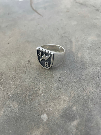 Lightning Bolt Signet with Initials