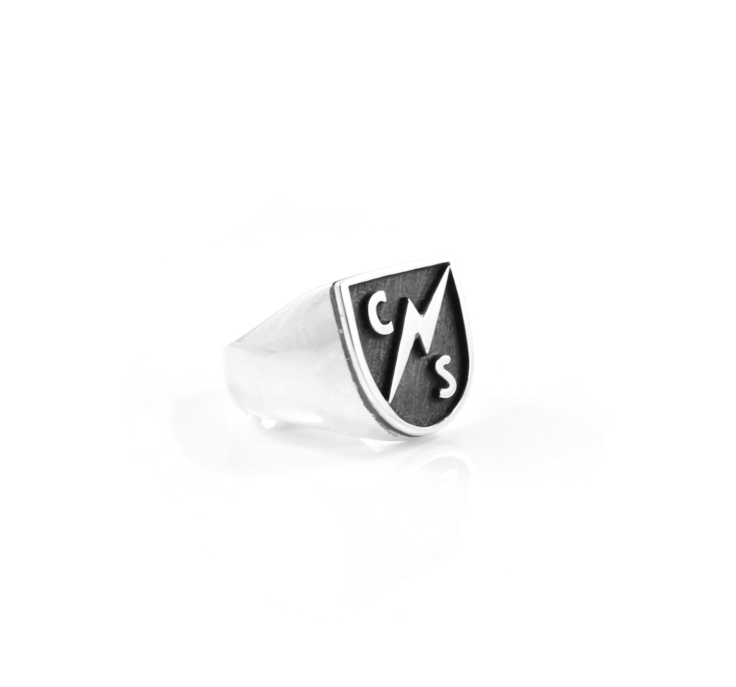 Lightning Bolt Signet with Initials
