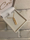 Gold Preserved Rose Necklace Vertical